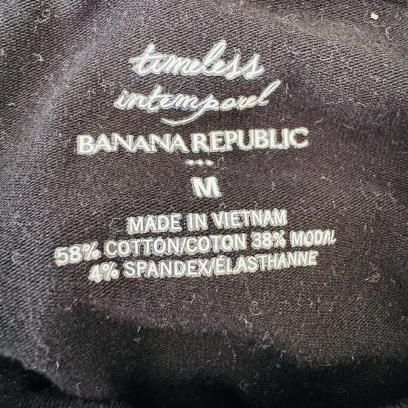 Banana Republic Womens Timeless Black Stretch Cotton Blend Mock Neck Tee Shirt M - Picture 5 of 8